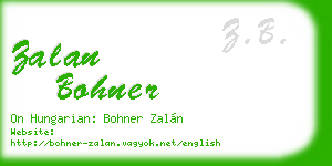 zalan bohner business card
