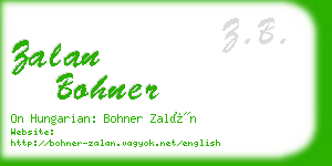 zalan bohner business card